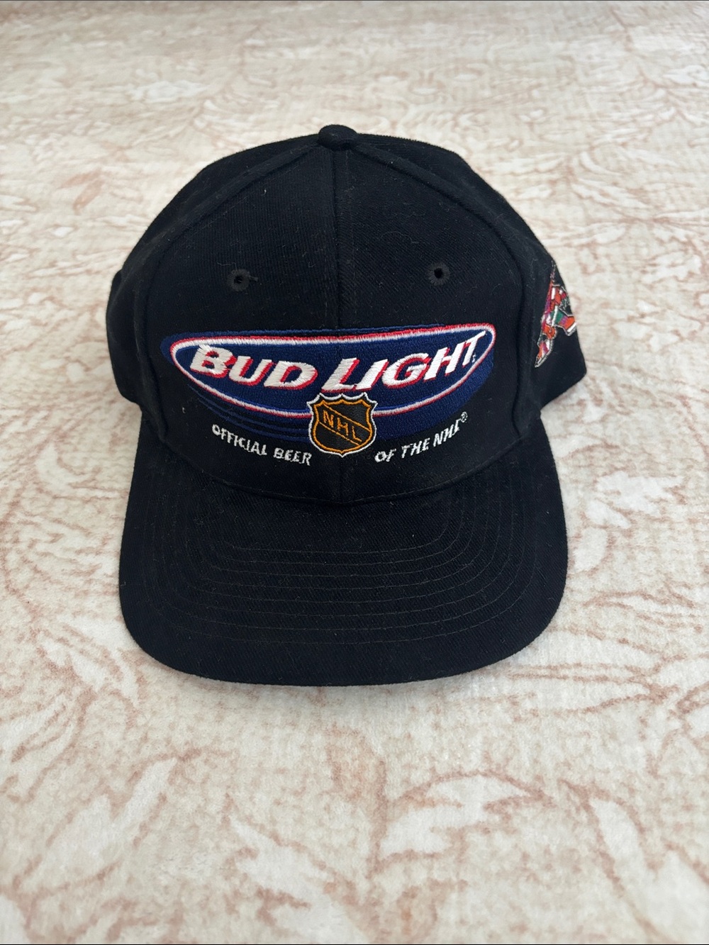 Bud Light Black Embroidered NHL Logo Snapback Cap